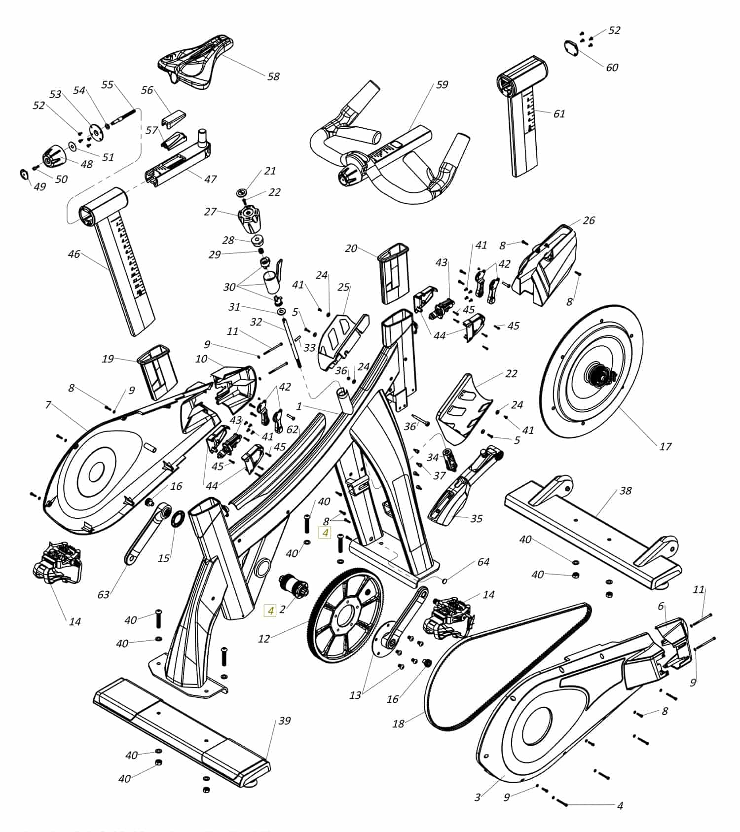 Stages SC2 Indoor Cycle Kit, End Cap, w/Hdwr