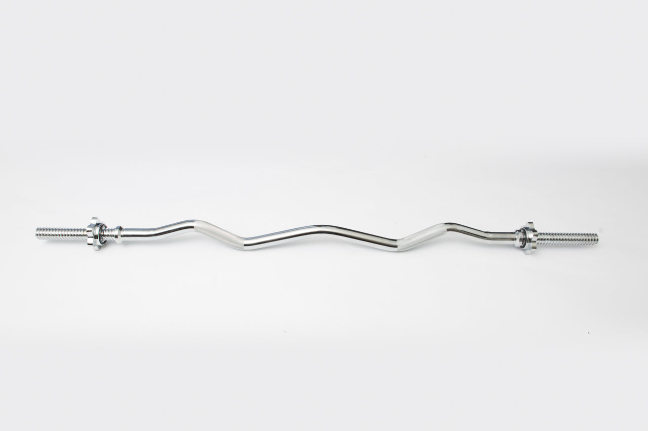 York Pro 1" Chrome Spin-Lock Curl Bar w/ Spin-Lock Collars