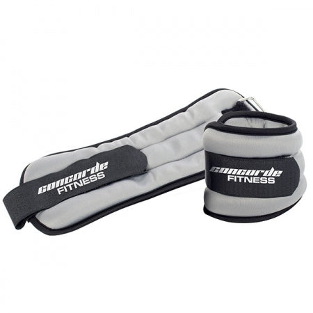 Concorde Wrist and Ankle Weights grey with metal hook to wrap velcro stap