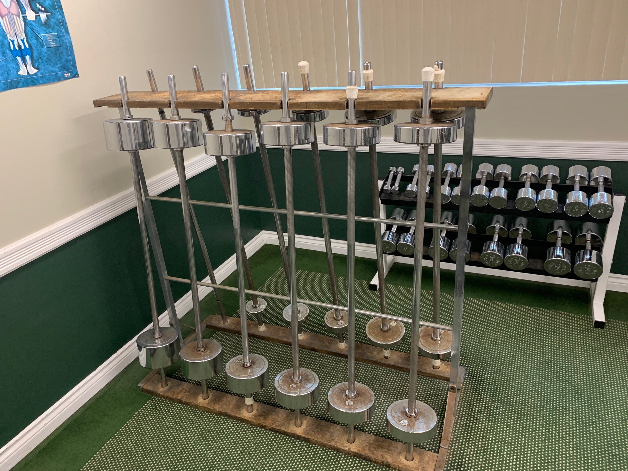 Used Chrome Barbell Set with Rack