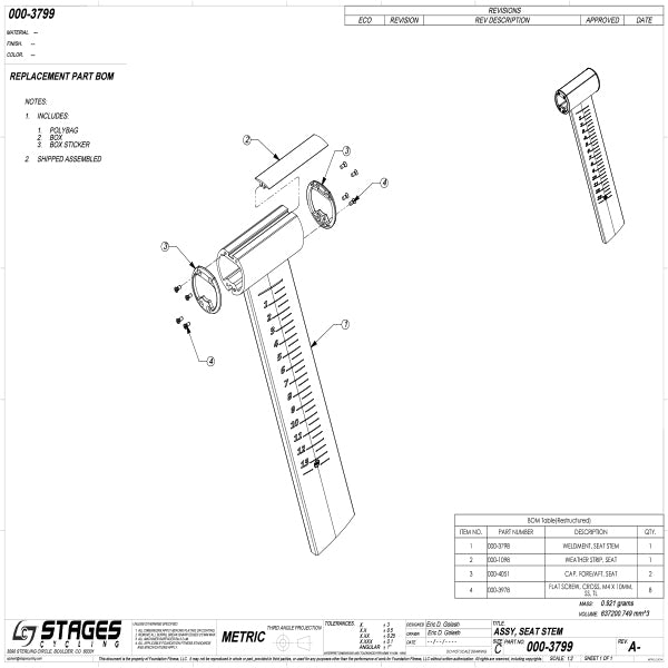 Stages - 000-3799 - ASSY SEAT POST