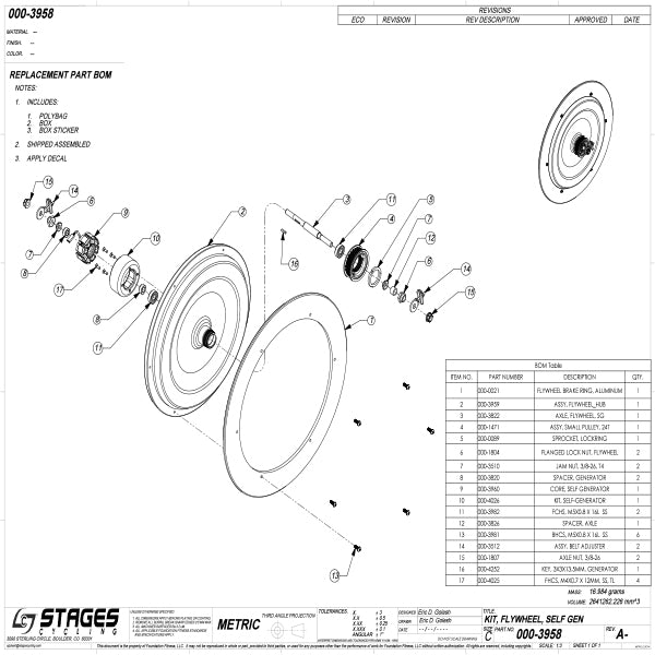 Stages - 000-3958 - KIT, FLYWHEEL, SELF GEN