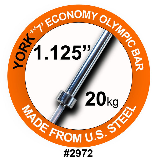 York 7' Olympic Weight Bar With Steel Sleeves