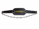Grizzly Fitness Leather Pro Dip and Pull Up Weight Training Belt with 36" Chain