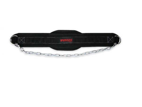 Grizzly Fitness Woven Nylon Pro Dip and Pull Up Belt with 36" Chain