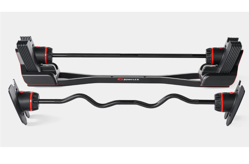 Used BowFlex SelectTech 2080 Adjustable Barbell with Curl Bar & Stand