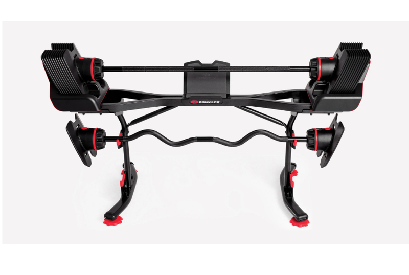 Used BowFlex SelectTech 2080 Adjustable Barbell with Curl Bar & Stand