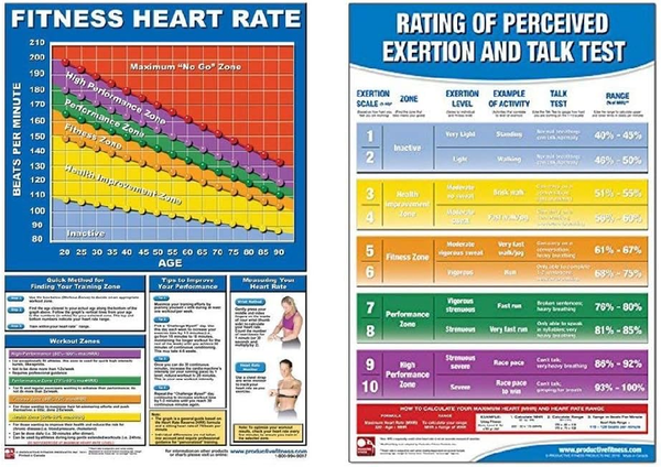 Fitness Heart Rate Poster  Set