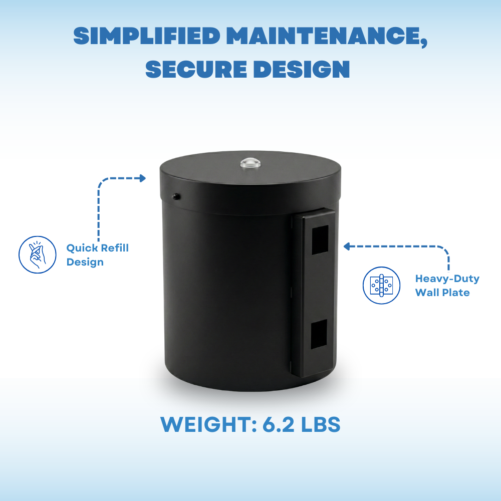 Roxton Stainless Steel Black Wall Mount Wipes Dispenser