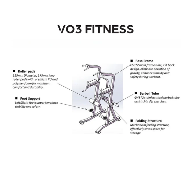 VO3 Assisted Chin/Dip/Vertical Knee Raise (Plate Loaded)