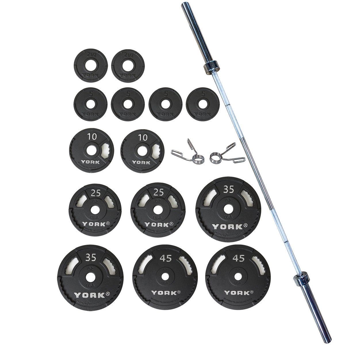 York G-2 Cast Iron Olympic Set - 300lb