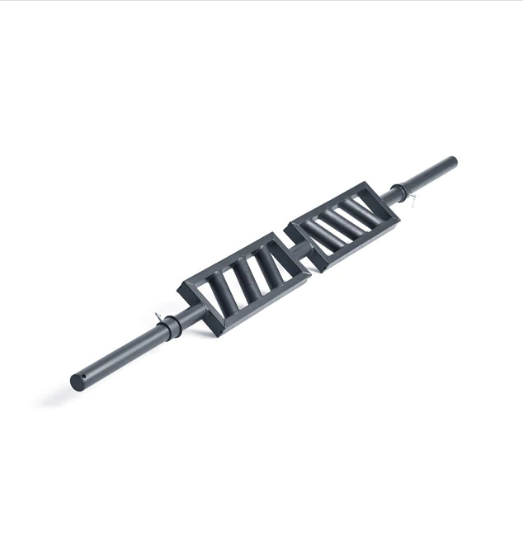 XM Fitness Black Steel Swiss Bar Angled