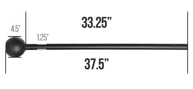 XM FITNESS Steel Mace 15lbs with dims