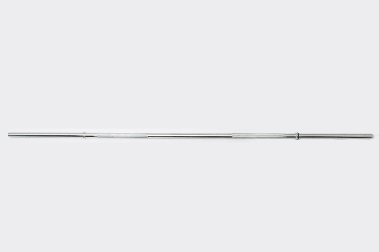 York Pro 1" Chrome Deluxe Weight Bar w/ Fixed Inner Collars