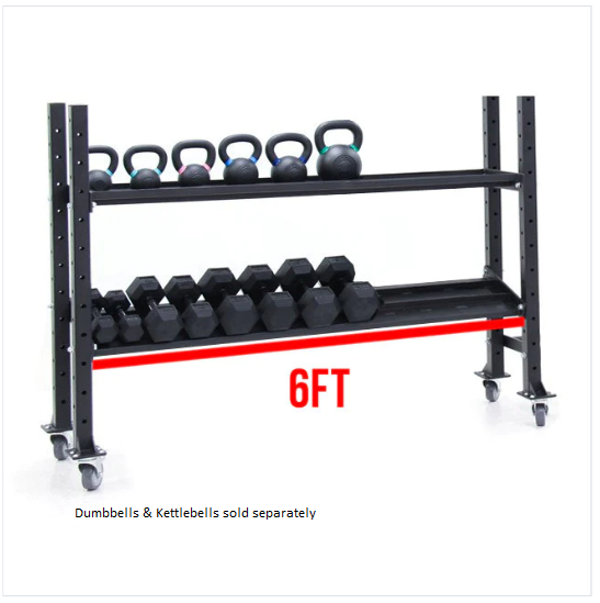 XM Fitness 3 Tier Kettlebell/Dumbbell Storage Rack - 6ft