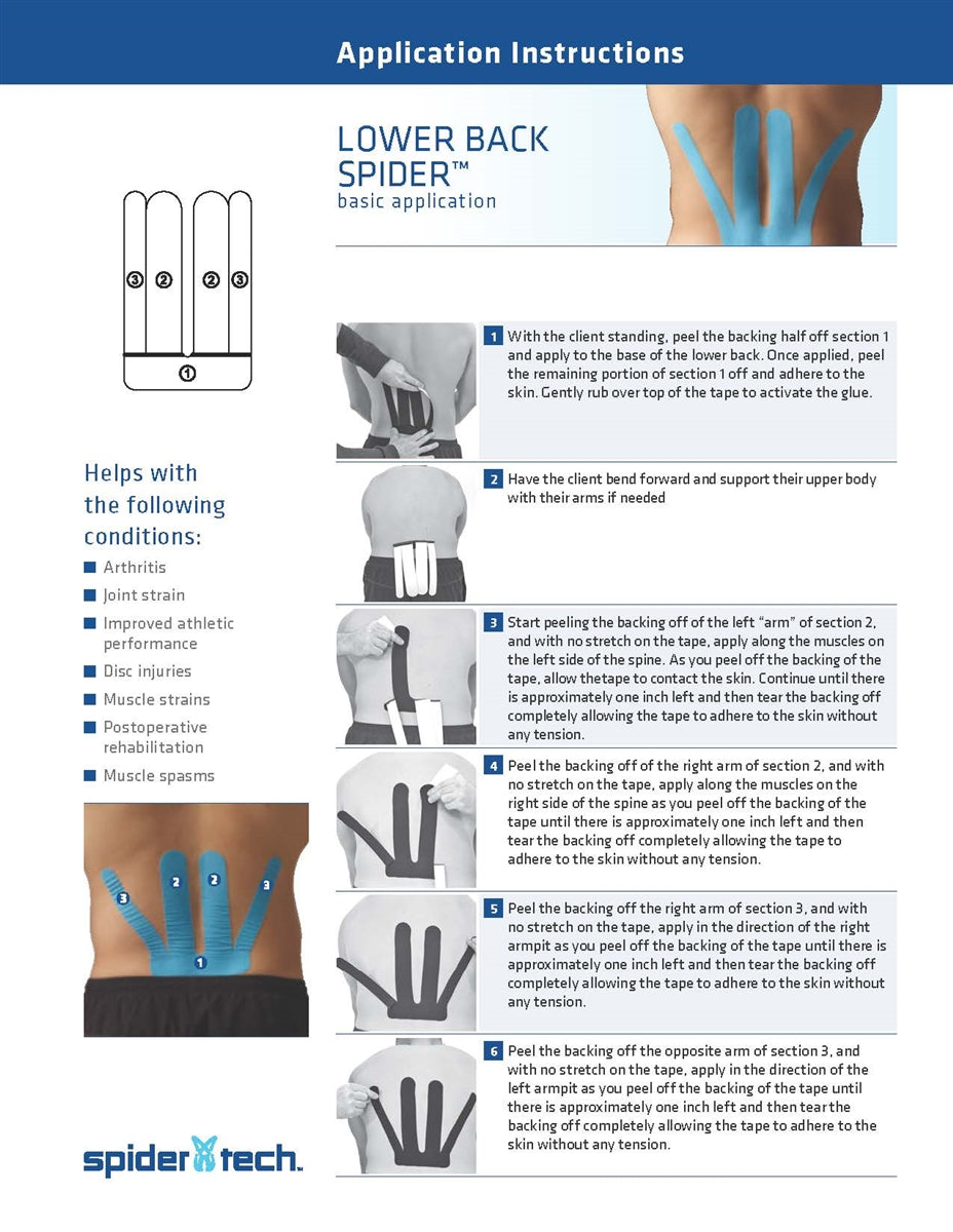 Spider Tech Kinesiology Tape Lower Back