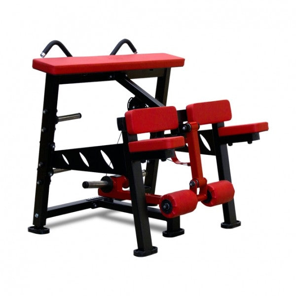 Atlantis PW-218  Plate Loaded Kneeling leg curl. Shown above with Premium two-tone paint upgrade.  Shown in two tone colors 